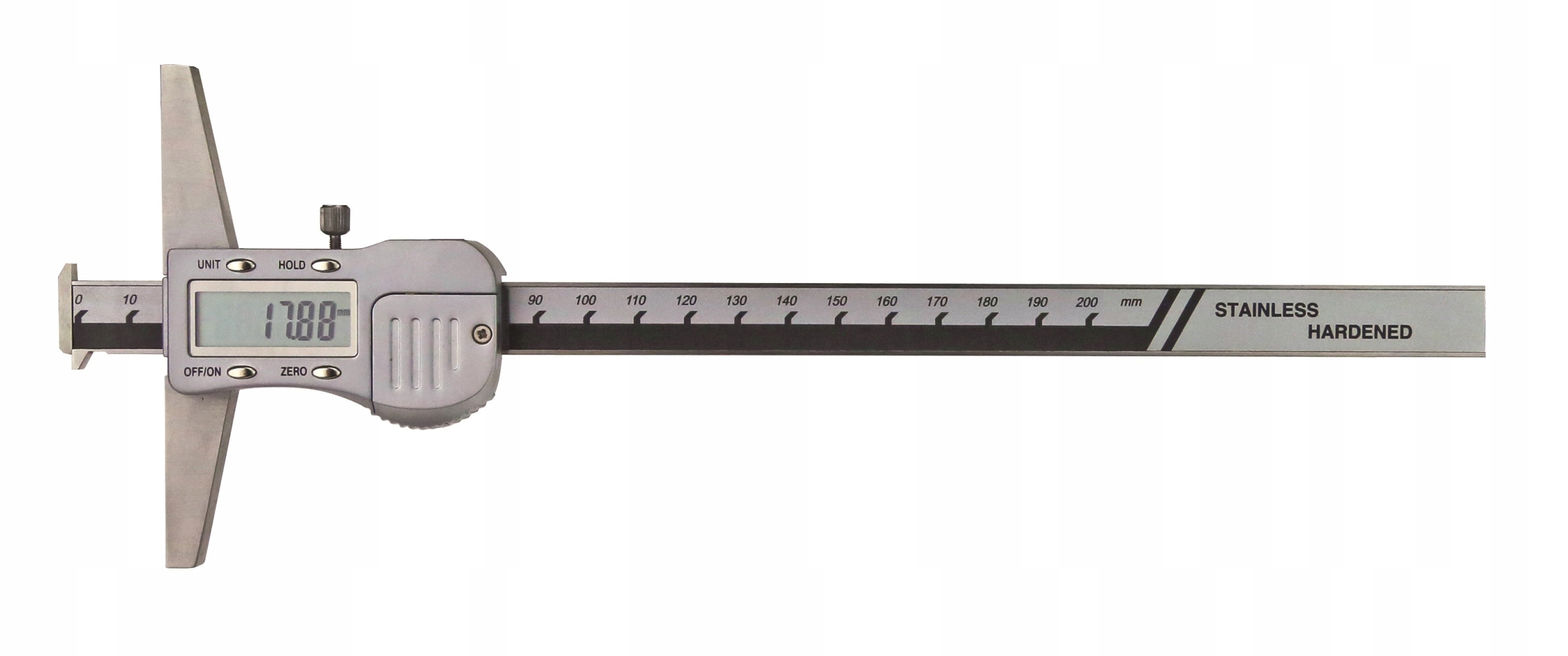 GŁĘBOKOŚCIOMIERZ Z PODWÓJNYM HAKIEM MAGf 200 x 100