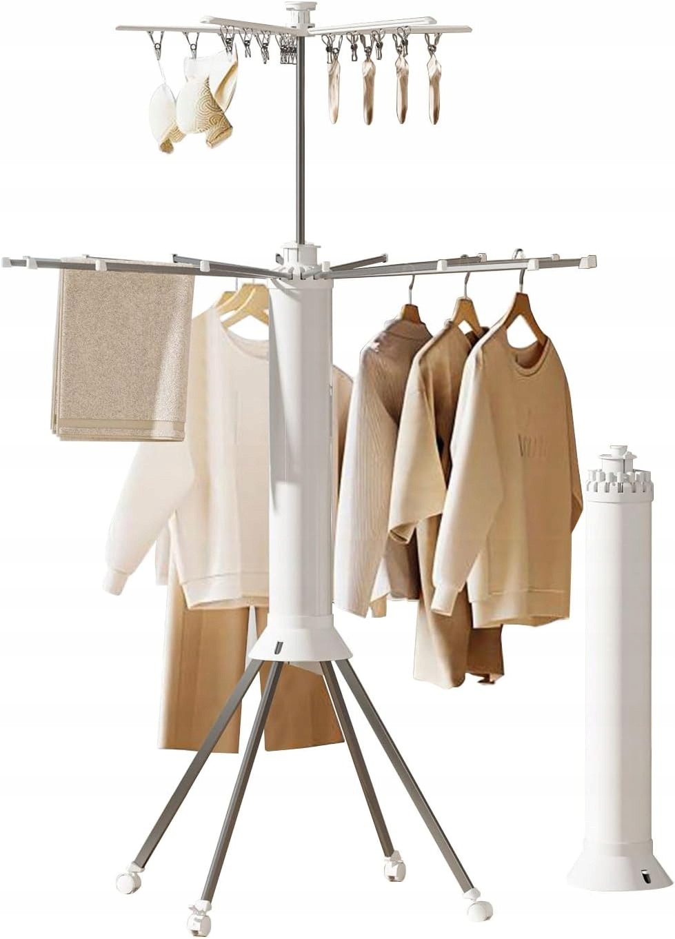 Levně Sušák na prádlo svislý rozkládací Groyells 172 cm mobilní na kolečkách