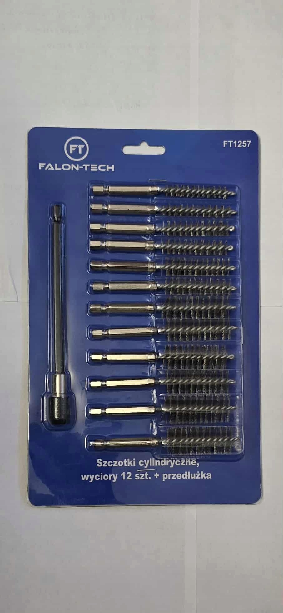 Szczotki cylindryczne wyciory z przedłużką Hex zestaw 12szt.