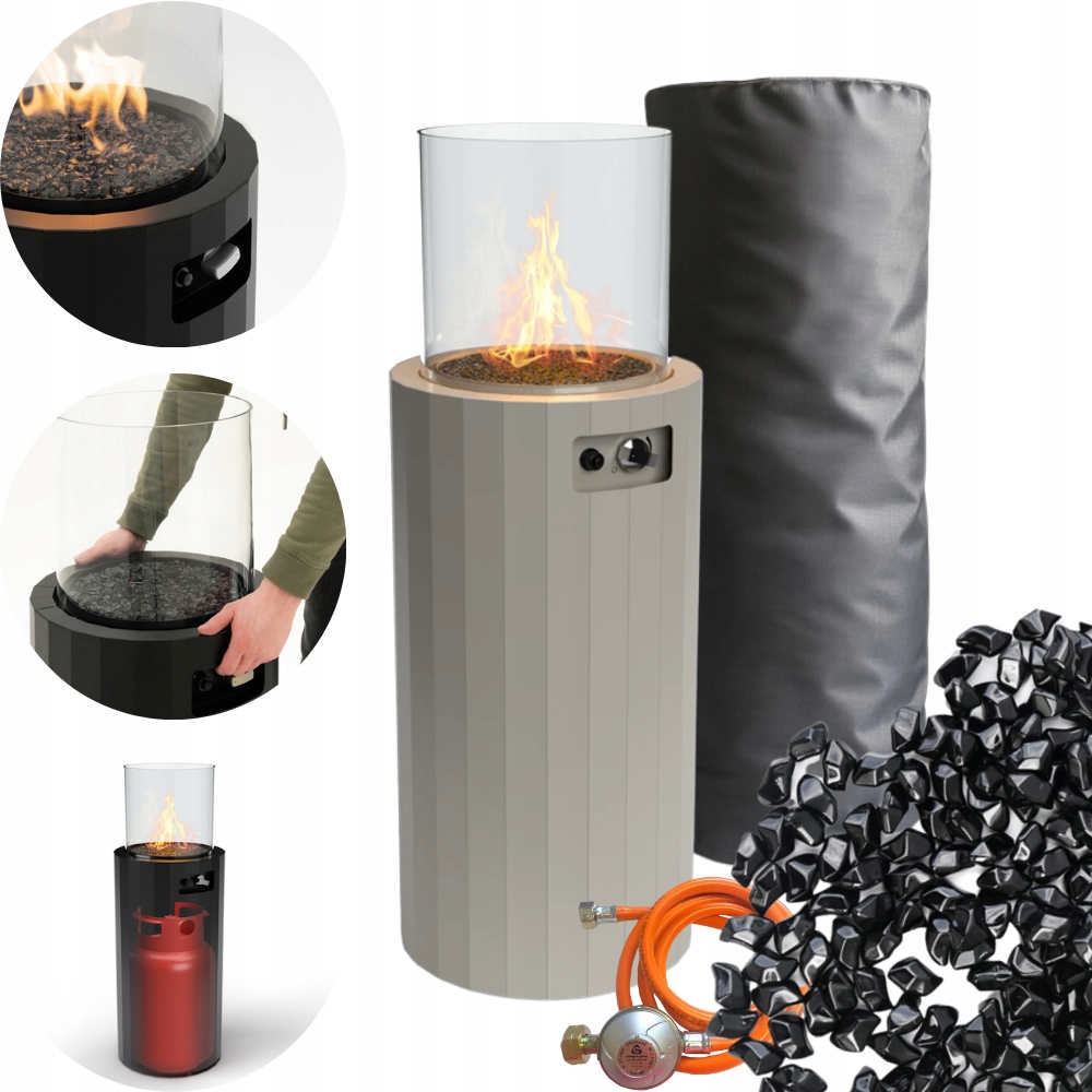 Vykurovací dáždnik Terasový ohrievač Planika Bino Silk Grey 8 kW s krytom