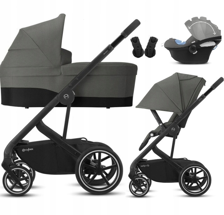 Cybex Balios S Lux Black i-Size Travel System with Aton M - Soho Grey