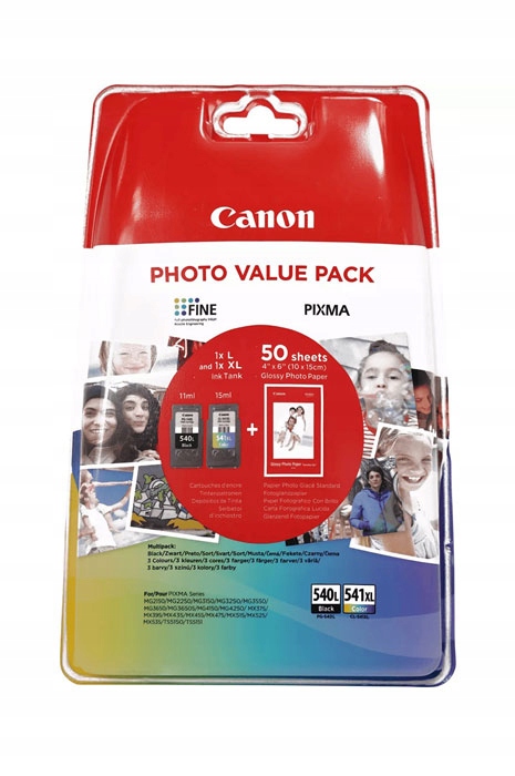 Tusz Cmyk Canon PG-540L PG540L CL-541XL CL541XL (5224B012AA 5224B007)