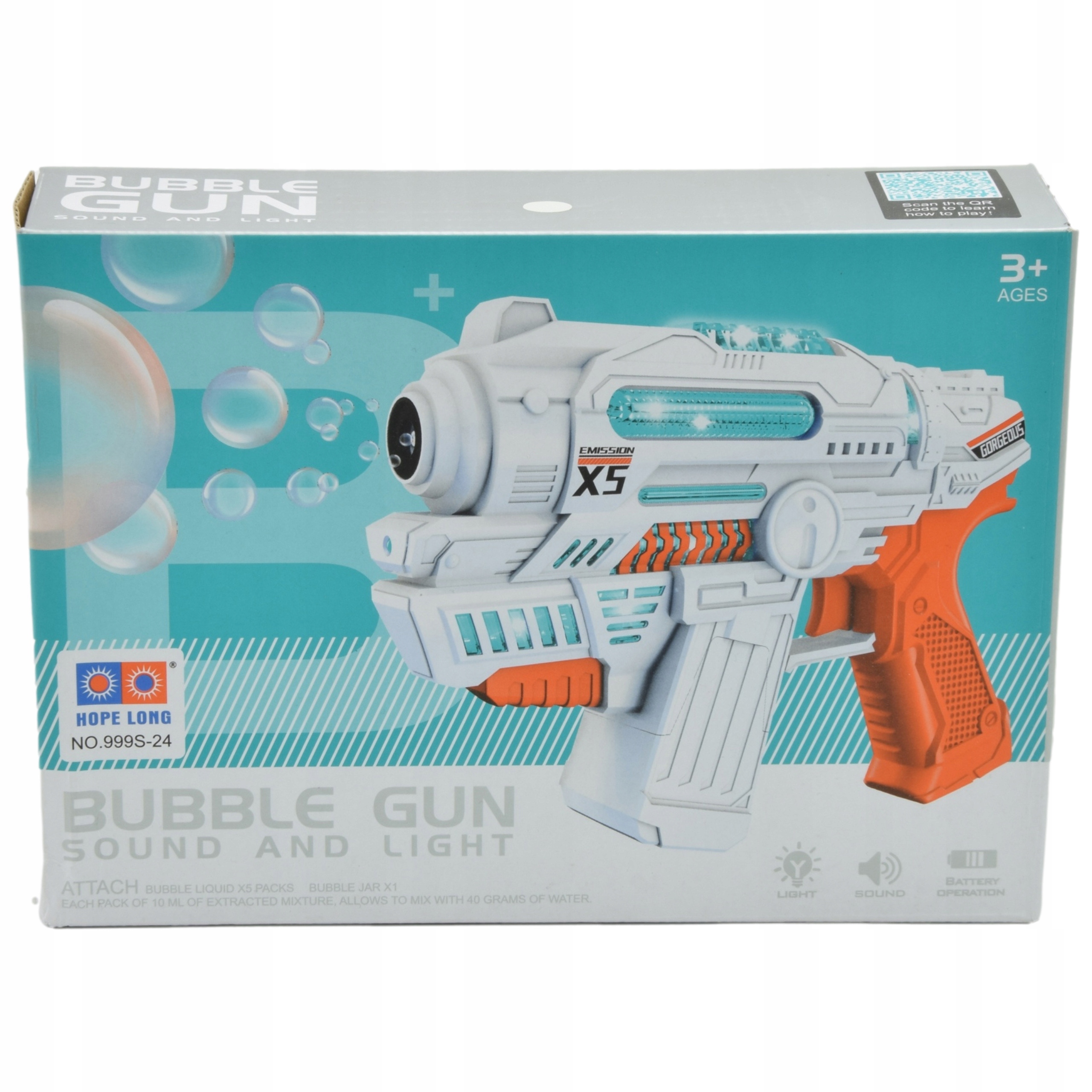 PISTOLET MASZYNKA DO BANIEK MYDLANYCH AUTOMAT ŚWIECI NA BATERIE DLA DZIECI Kolor wielokolorowy