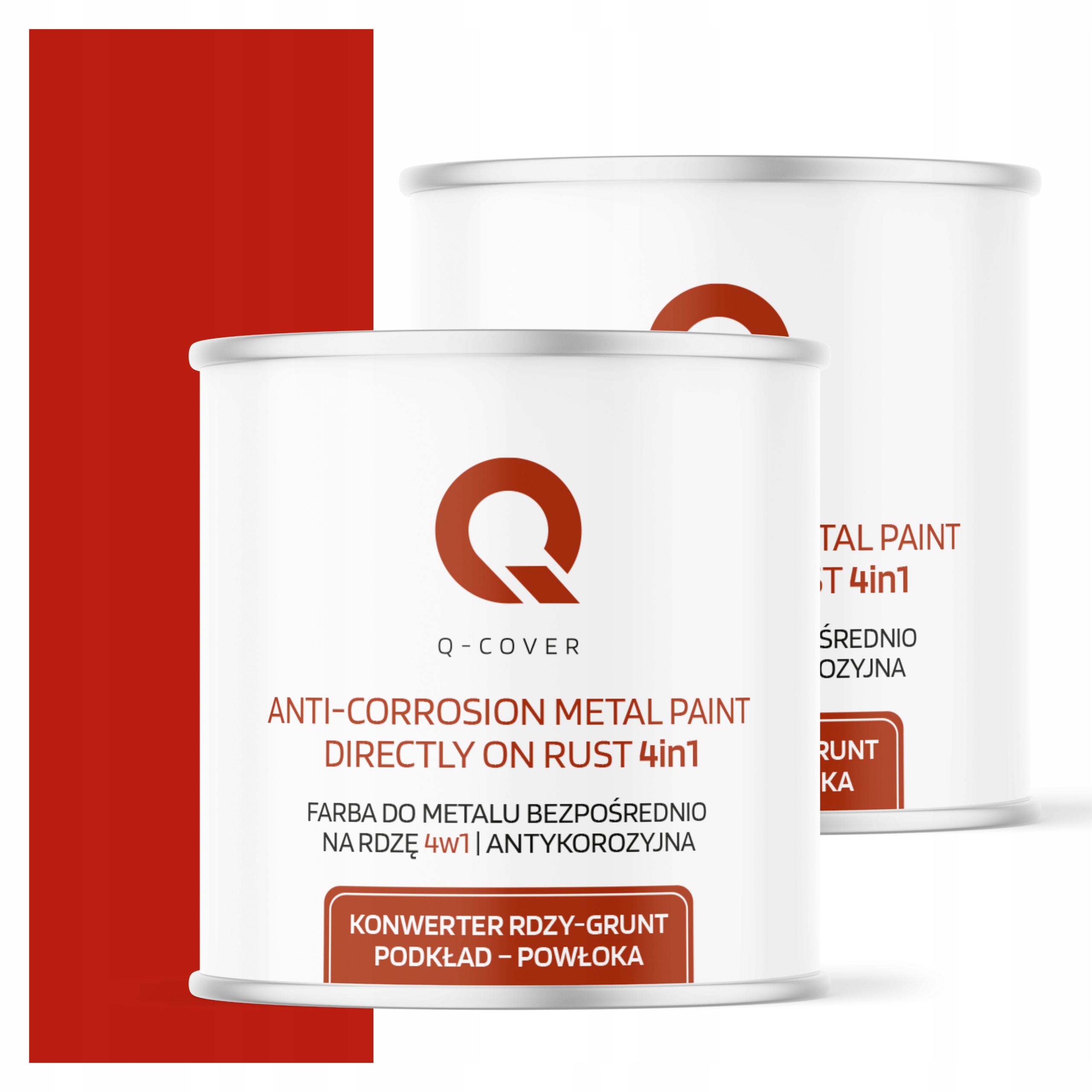 Farba Priamo Na Hrdzu Kov Aluminium Oceľ 2,5L 4v1 Lesk Červená