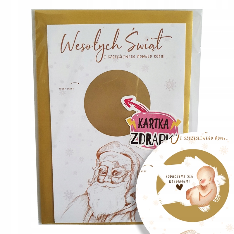 

Kartka zdrapka jestem w Ciąży Boże narodzenie