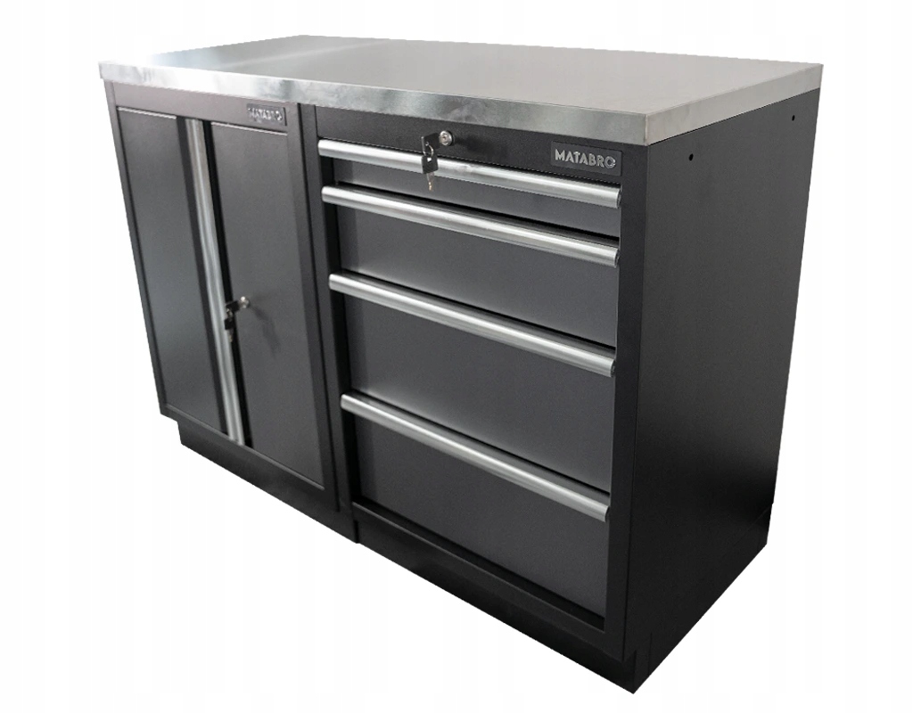 Set Dílenská skříňka MB-TGC1304 a MB-TGC1300 s nerezovou pracovní deskou