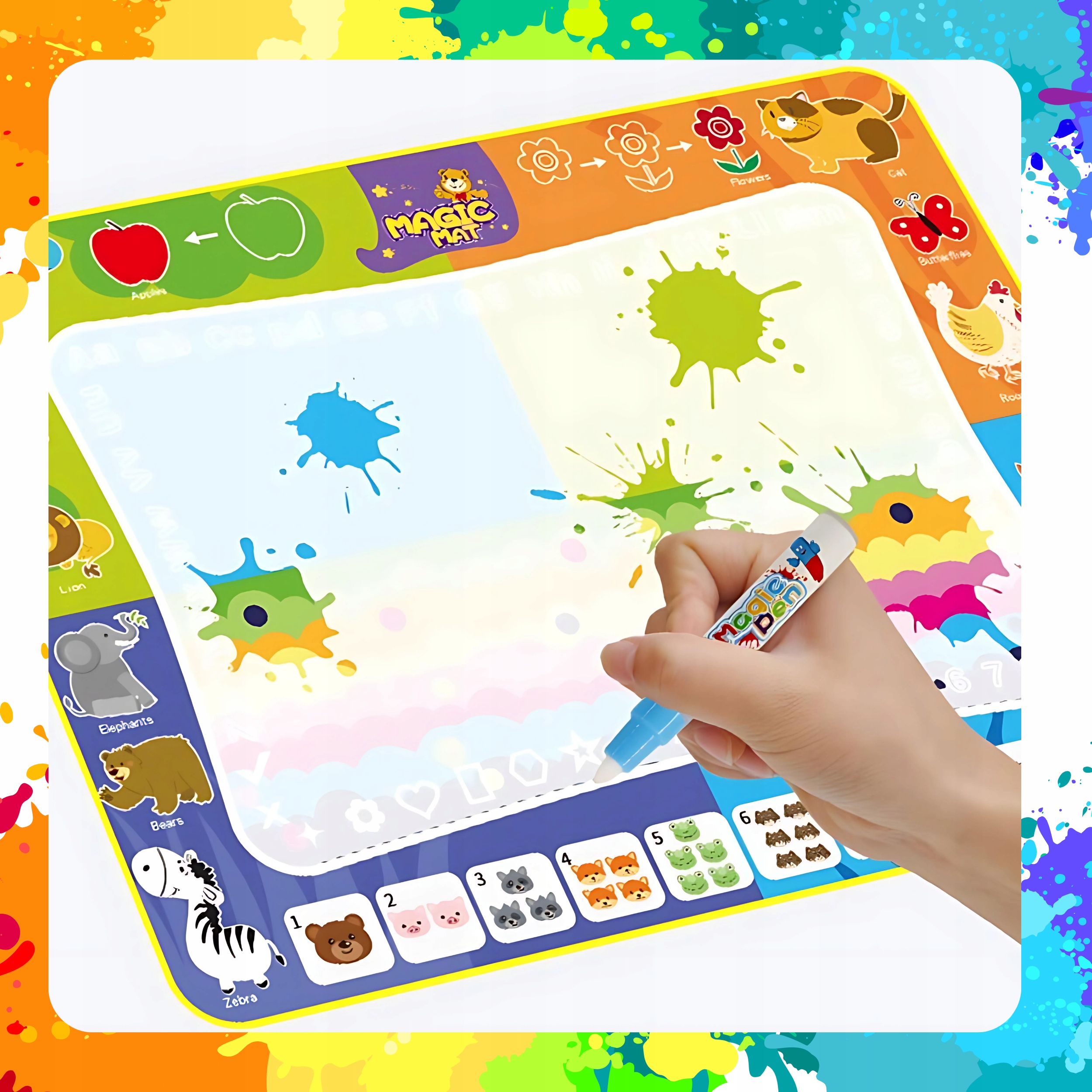 MATA WODNA DO MALOWANIA RYSOWANIA 120x90 PIECZĄTKI FORMY PISAKI ZESTAW XXL EAN (GTIN) 5905178814167