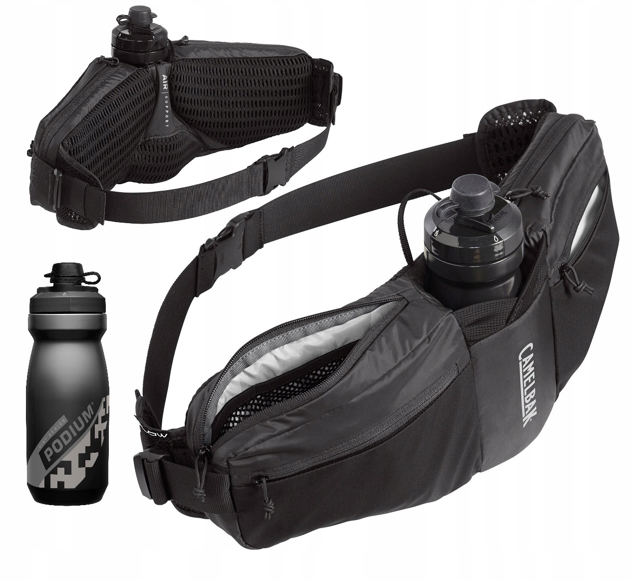 CamelBak Nerka Flow 4 black +bidon Poduim 21oz 620ml czarny black