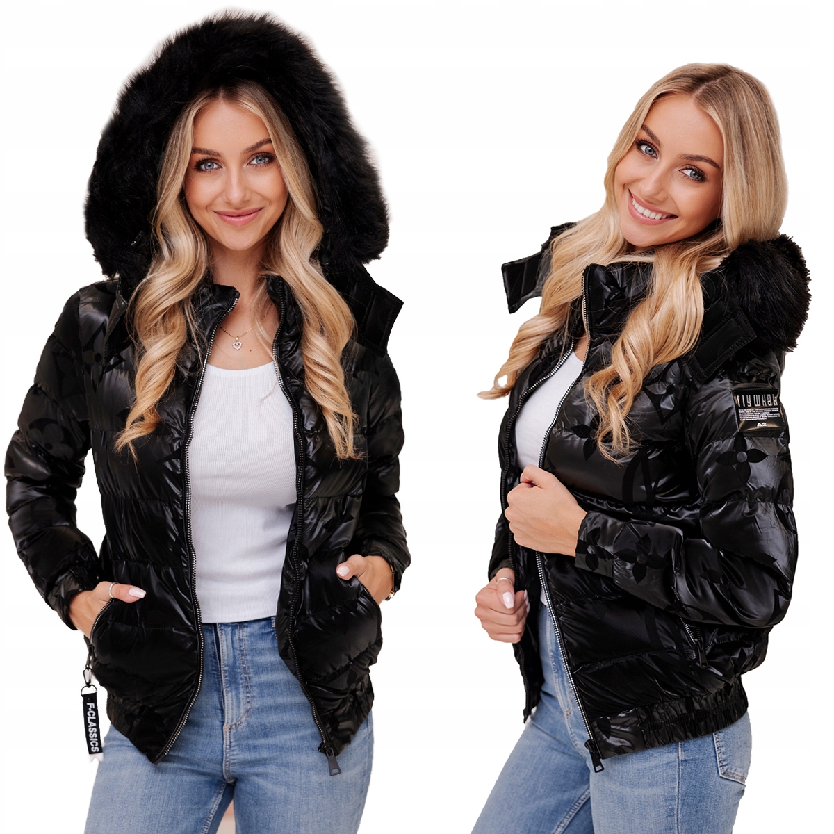 Unikátní dámská zimní bunda jako péřová teplá, dvě barvy, XXL