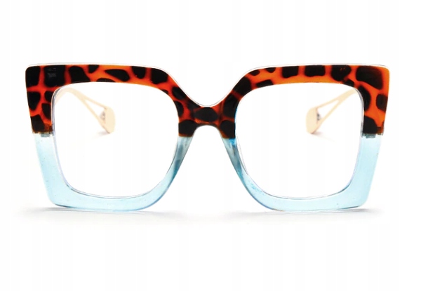 PLASTIKOWE GRUBE OPRAWKI OKULARY ZERÓWKI cętki