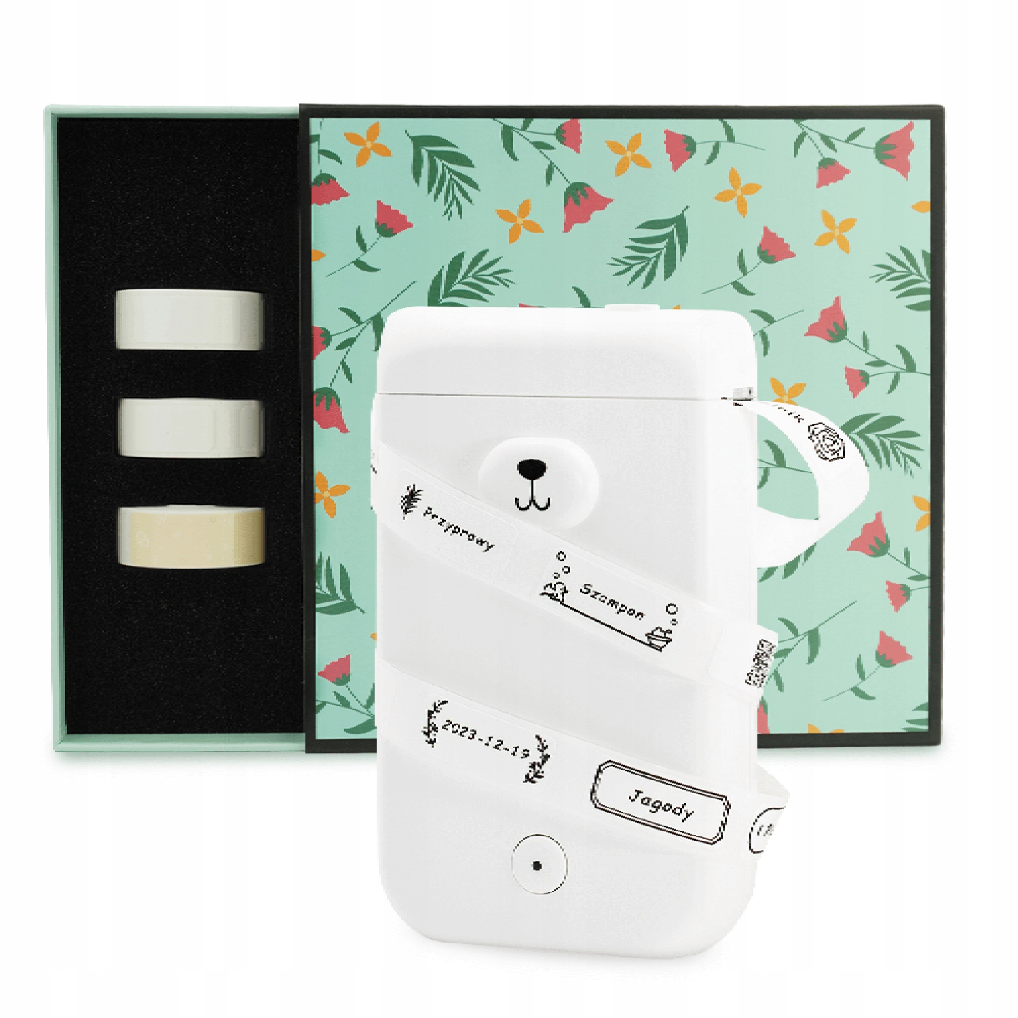 Phomemo D30S mini termální tiskárna Bílý medvídek sada jako dárek pro děti