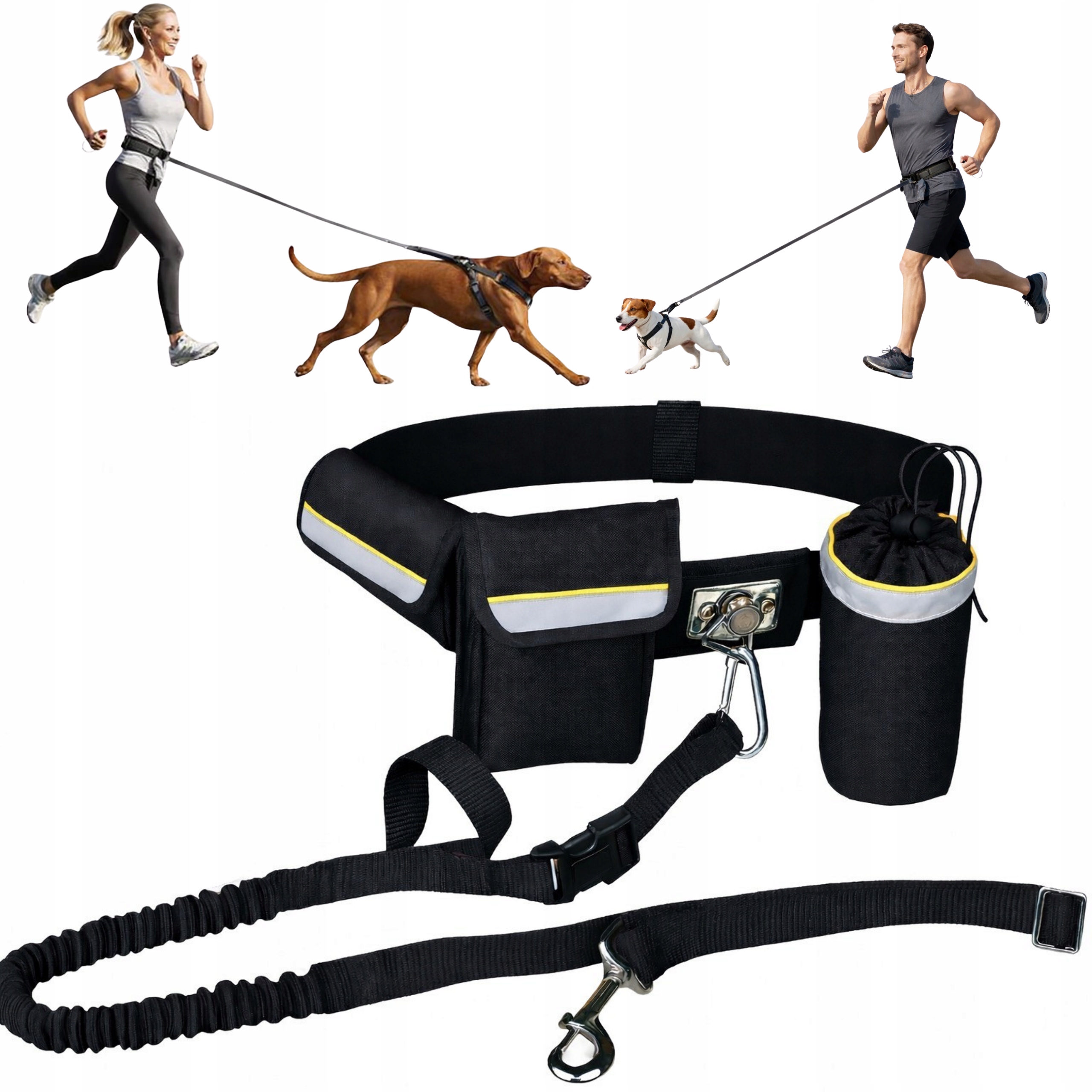 Levně Vodítko s elastickým bederním pásem je odolný až do 180 cm, bez použití rukou