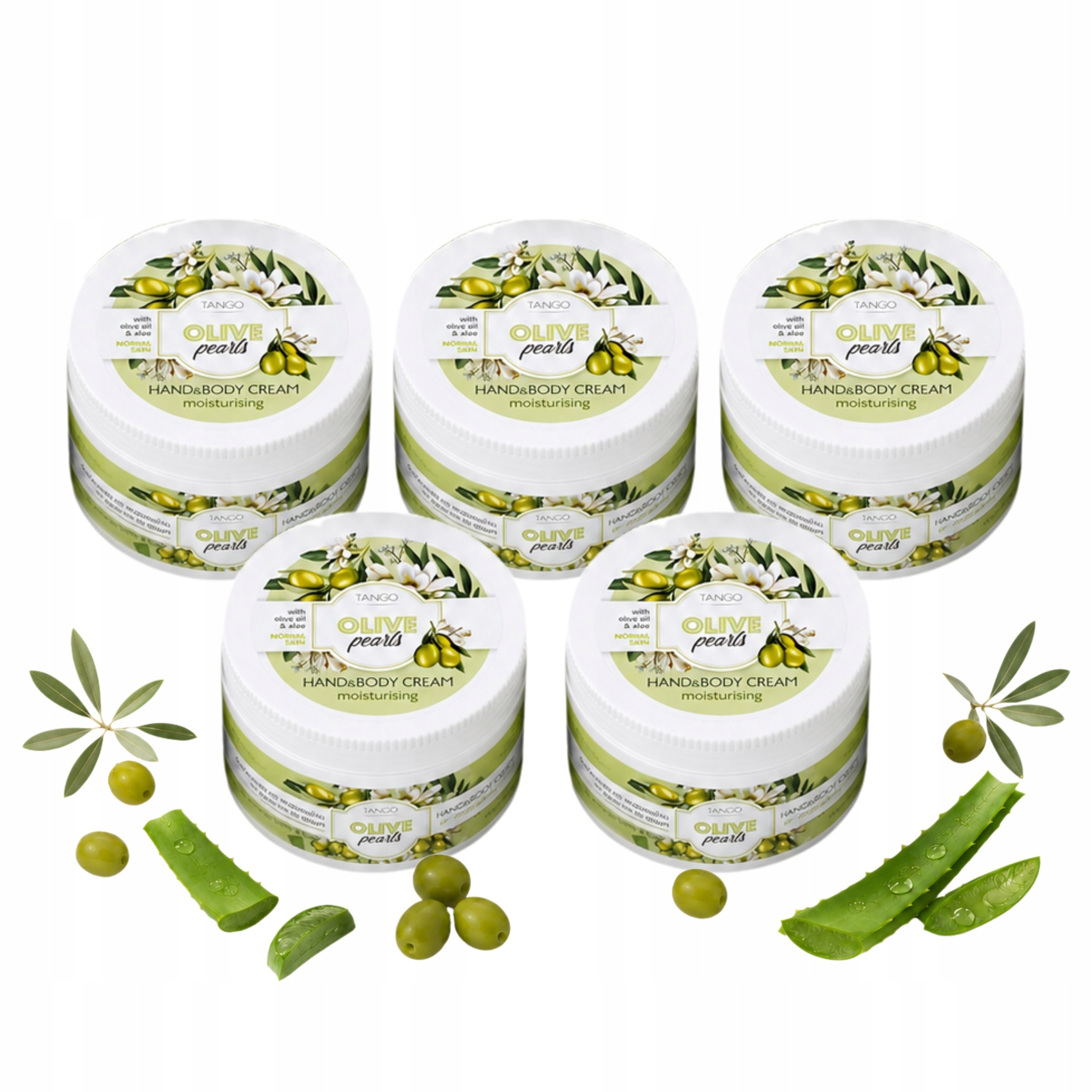 Hydratační krém na ruce s olejem a aloe vera Tango Řecký 250 ml Set 5 ks