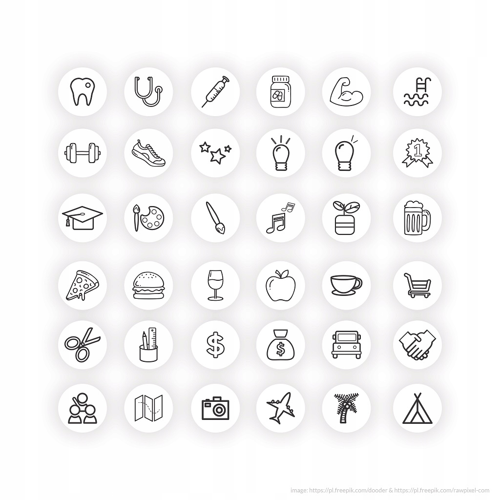 MAGNETYCZNE IKONY DO PLANERÓW MAGNESY DO TABLIC