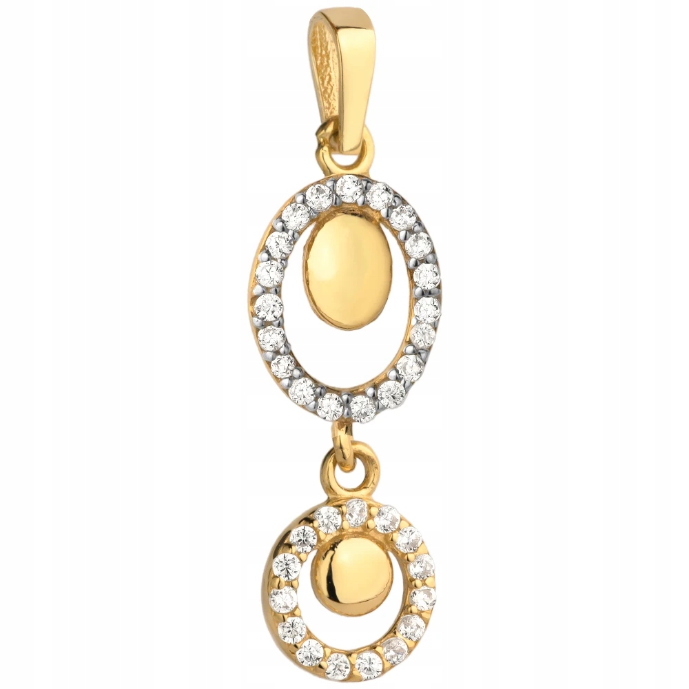 Přívěsek 585 zlaté závěsné kroužky se zirkony