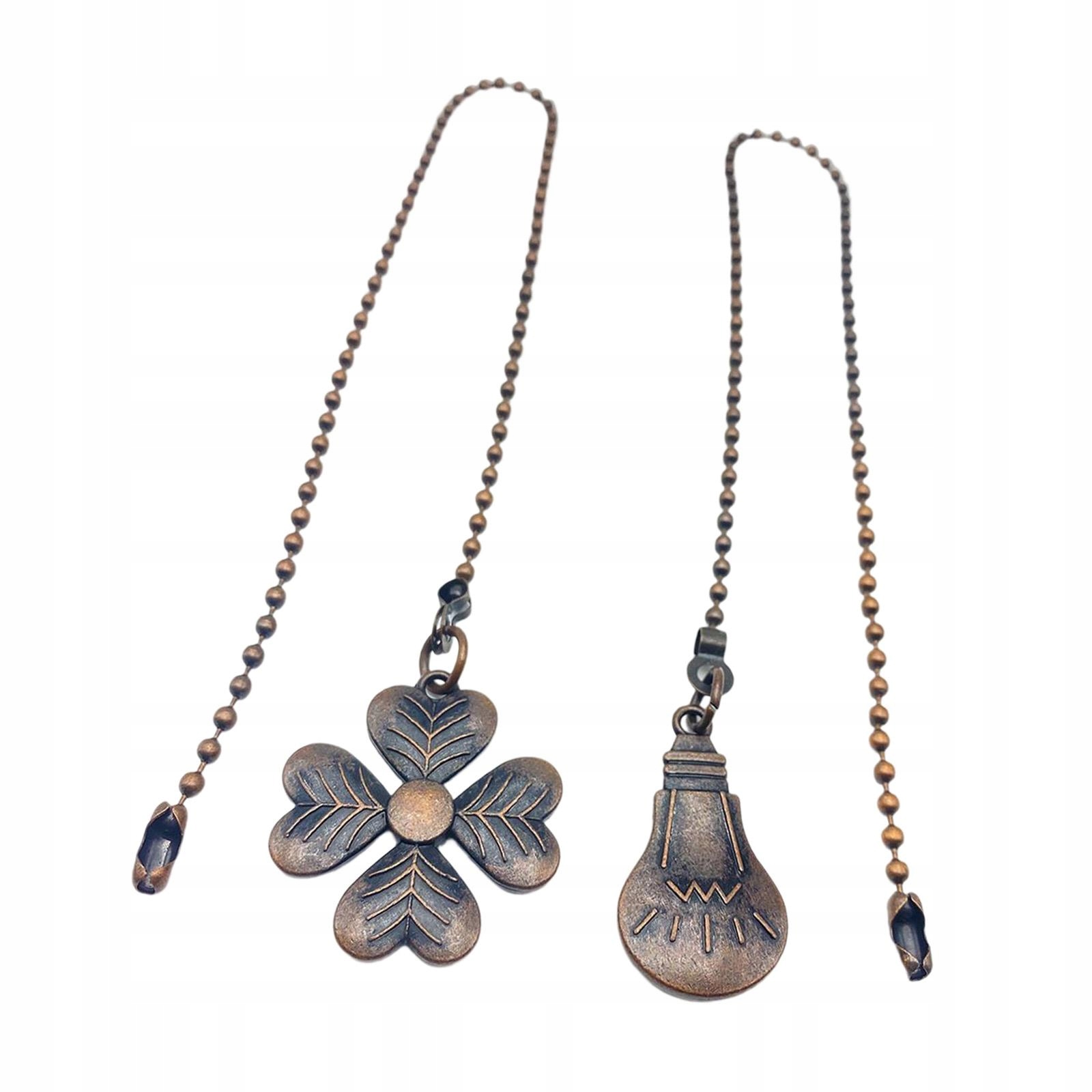 Łańcuszek przedłużający z wentylatorem z dekoracją w formie kulek w kolorze czerwono-brązowym