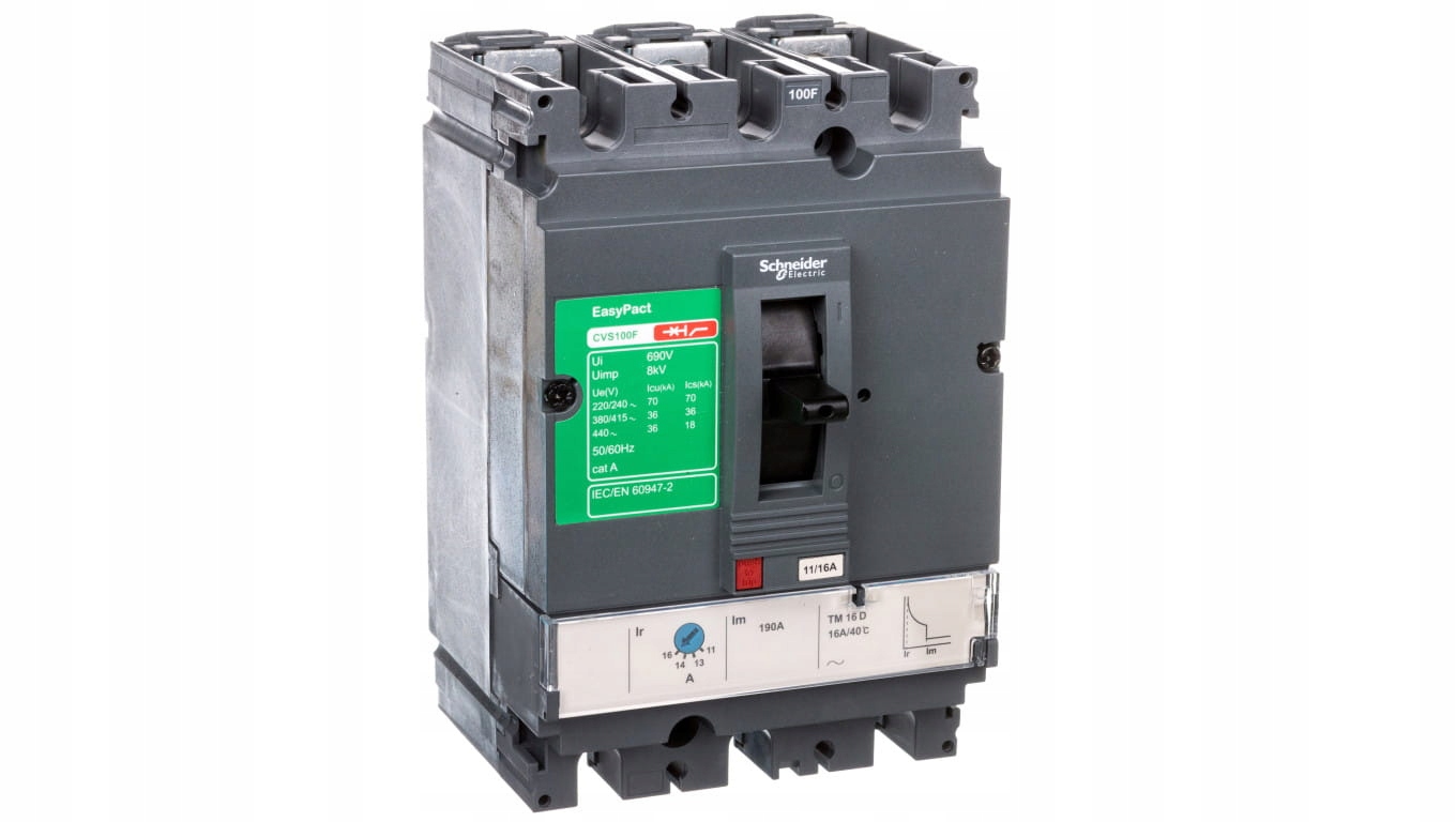 Vypínač, odpojovač výkonu 16A, 3P, LV510330, CVS100F, TM16D Schneider