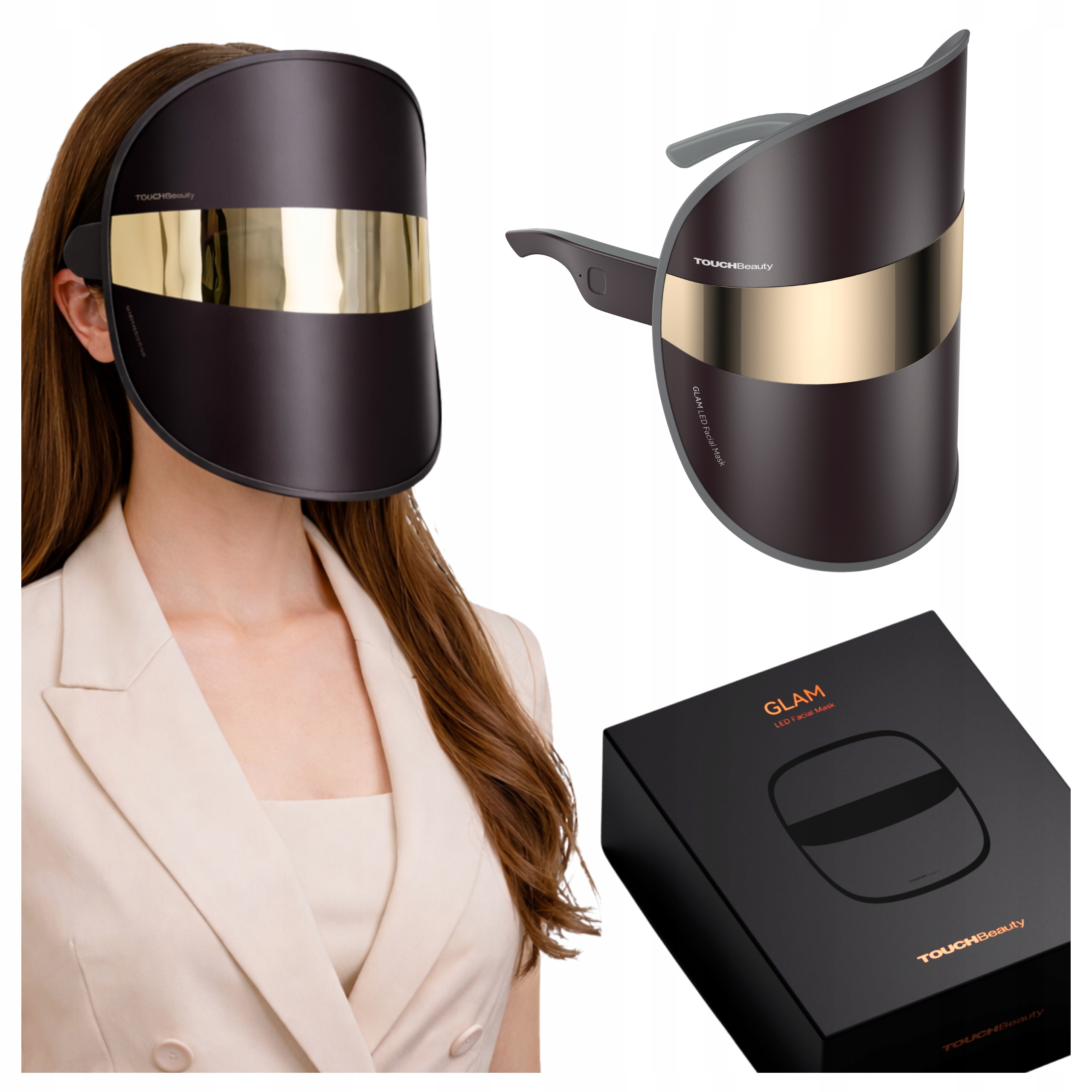 Led maska na obličej s fotonovými světelnými režimy TouchBeauty Glam Omlazení