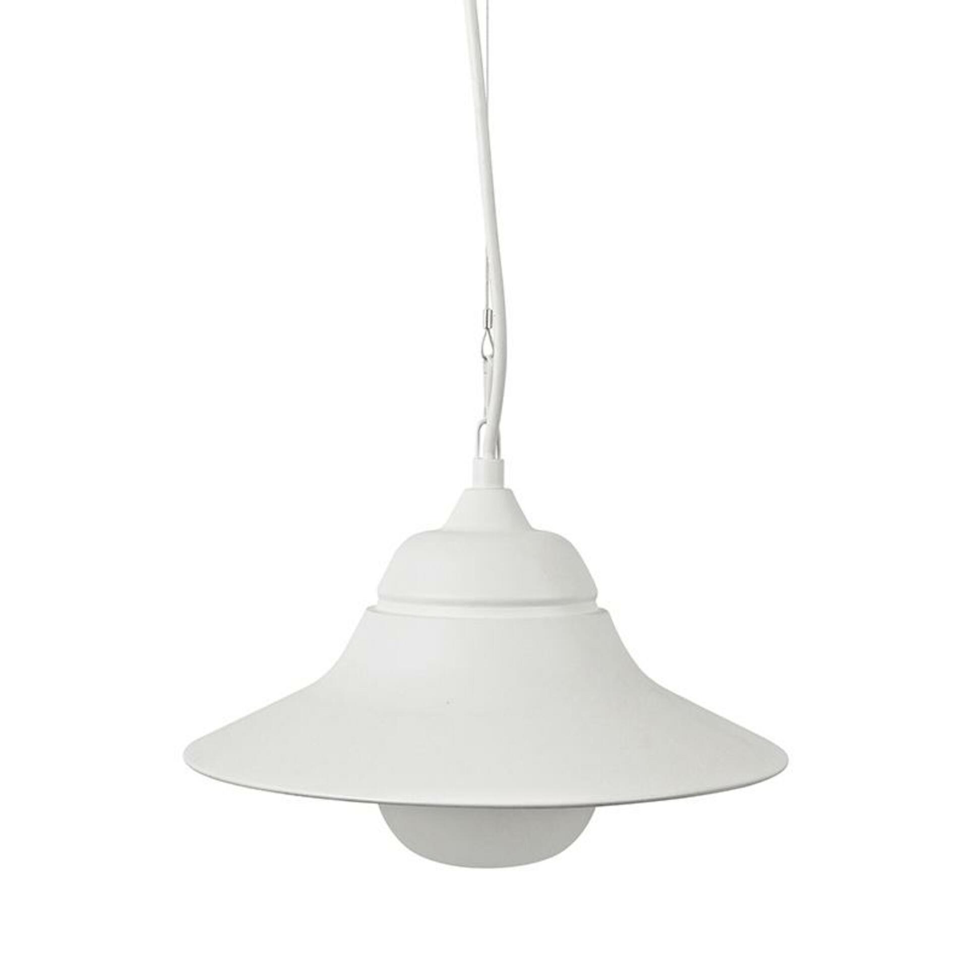 Aca Lighting biele vonkajšie závesné svietidlo Julie 1XE27 IP44 s opálovým skl