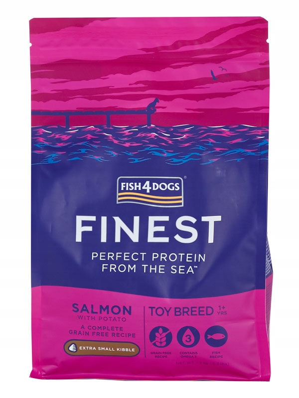 FISH4DOGS Granule pro psy extra malé Finest losos s bramborami 1,5 kg, 1+