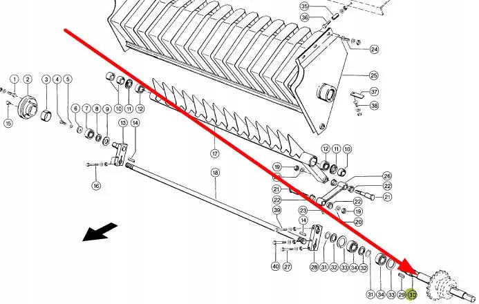 816067.3 Wałek podajnika słomy Numer katalogowy części 816067.3