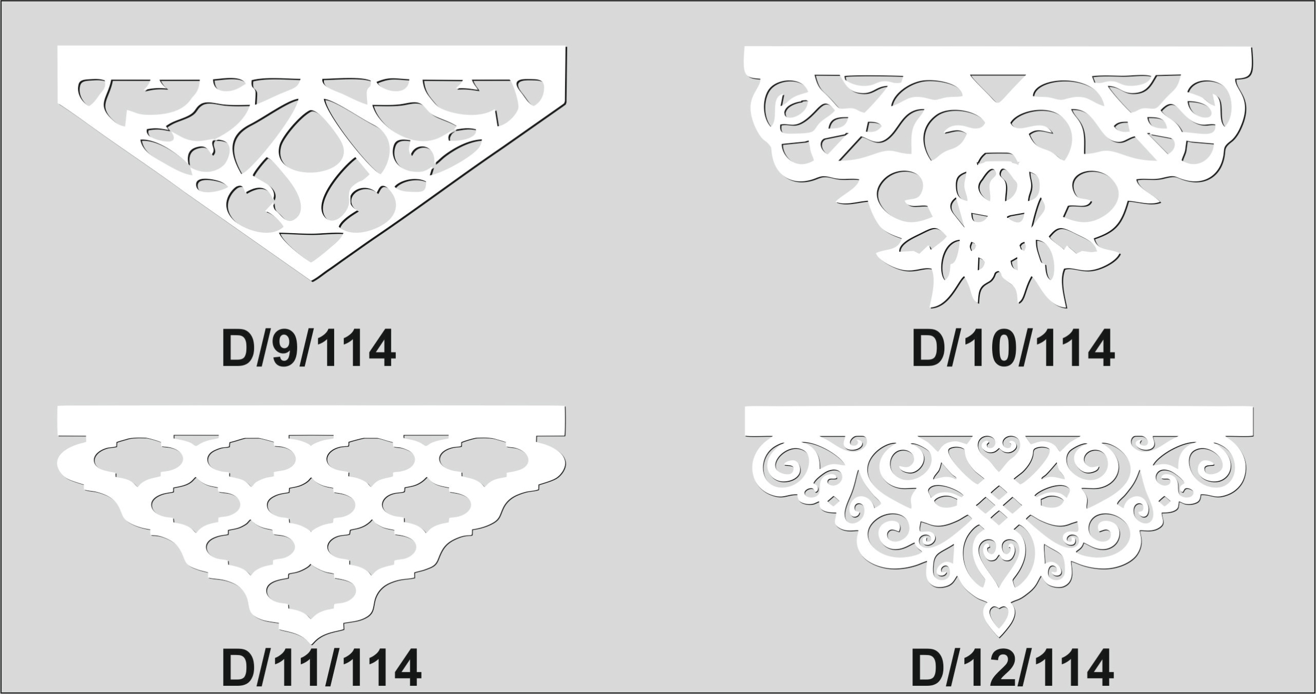 Ażury ozdobne na panel ekran 60 cm, wzory i kolory Marka Agmar