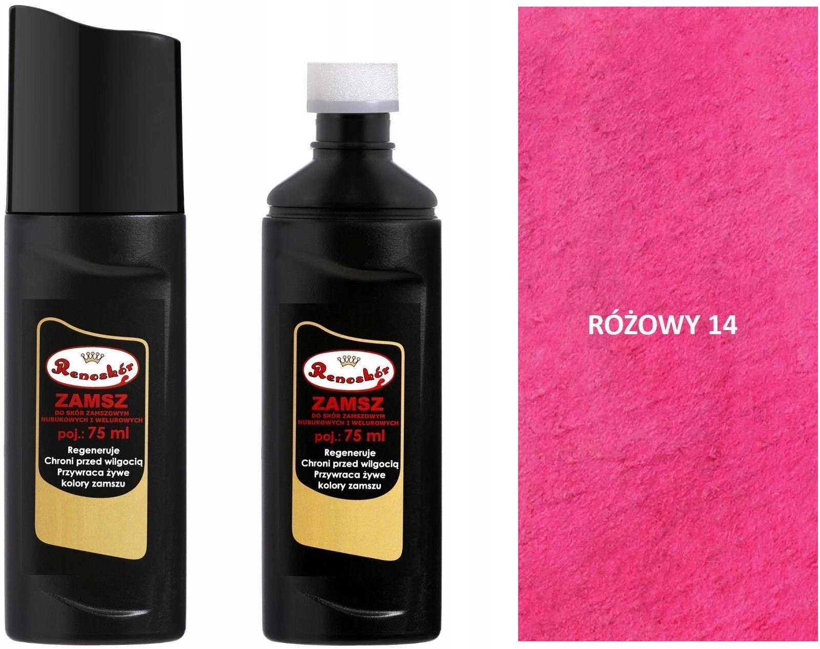 RÓŻOWY RENOWATOR KOLORU SKÓRY ZAMSZU NUBUKU WELURU PŁYN RENOSKÓR PASTA EKO