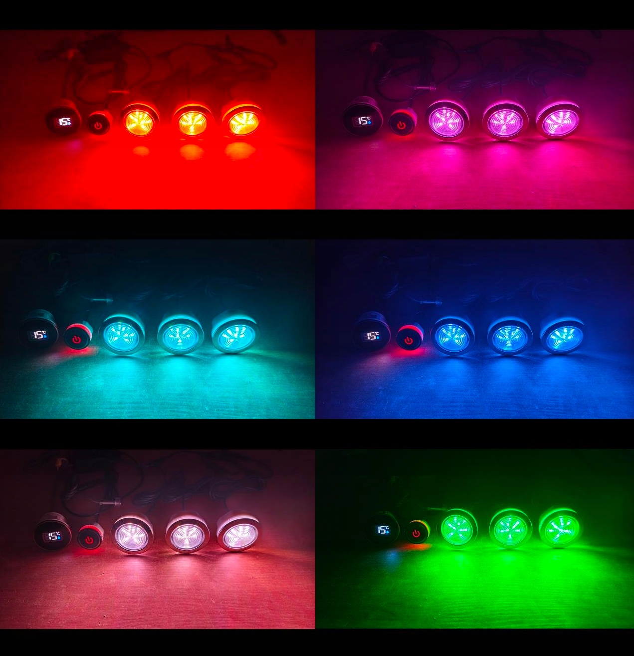 3 veľké lampy Bazénové osvetlenie Led lampa Rgb do vane Balia teplomer