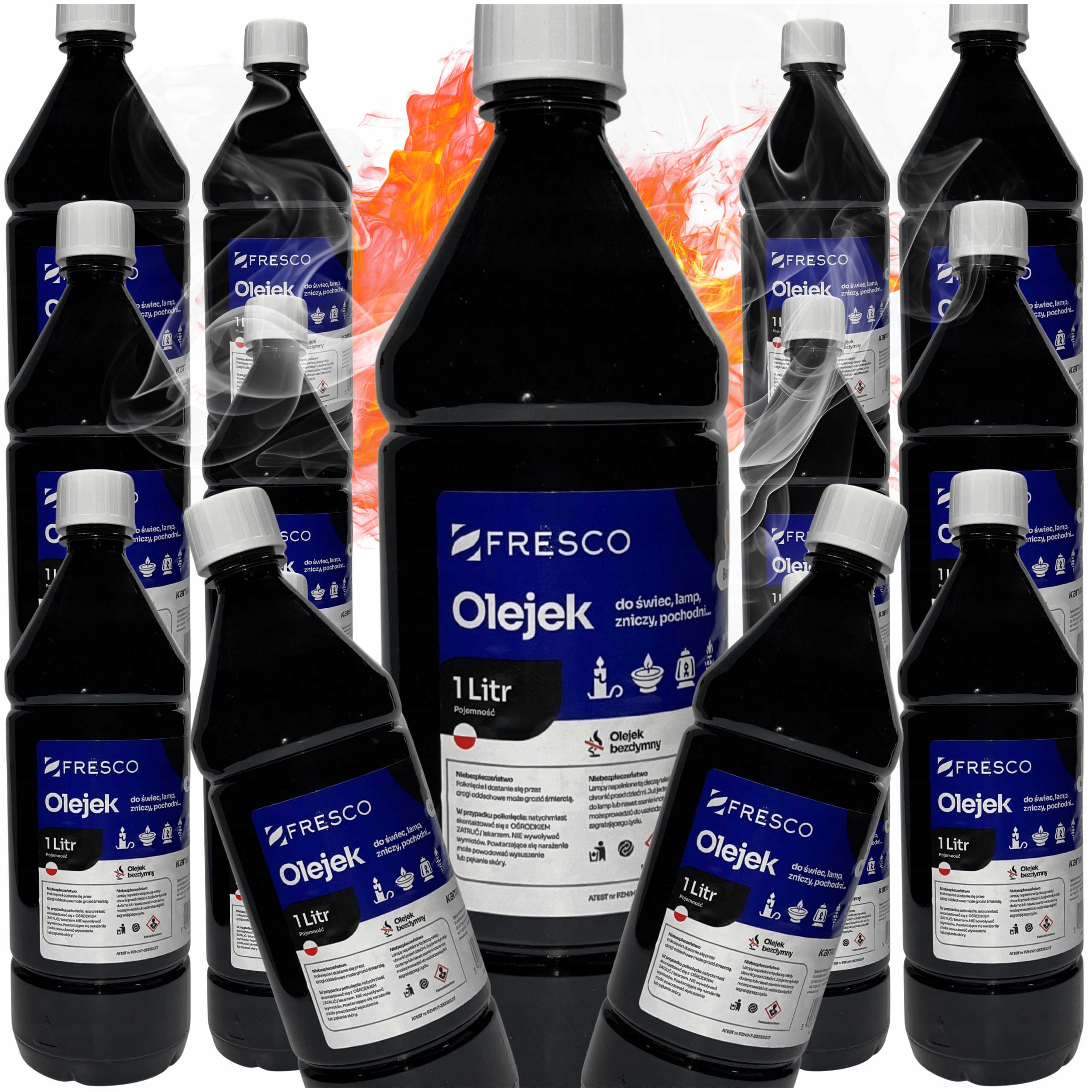Sada 15 x Palivo Zero Dym do fakle lampy olej do Znizy Bez Zápachu 1L