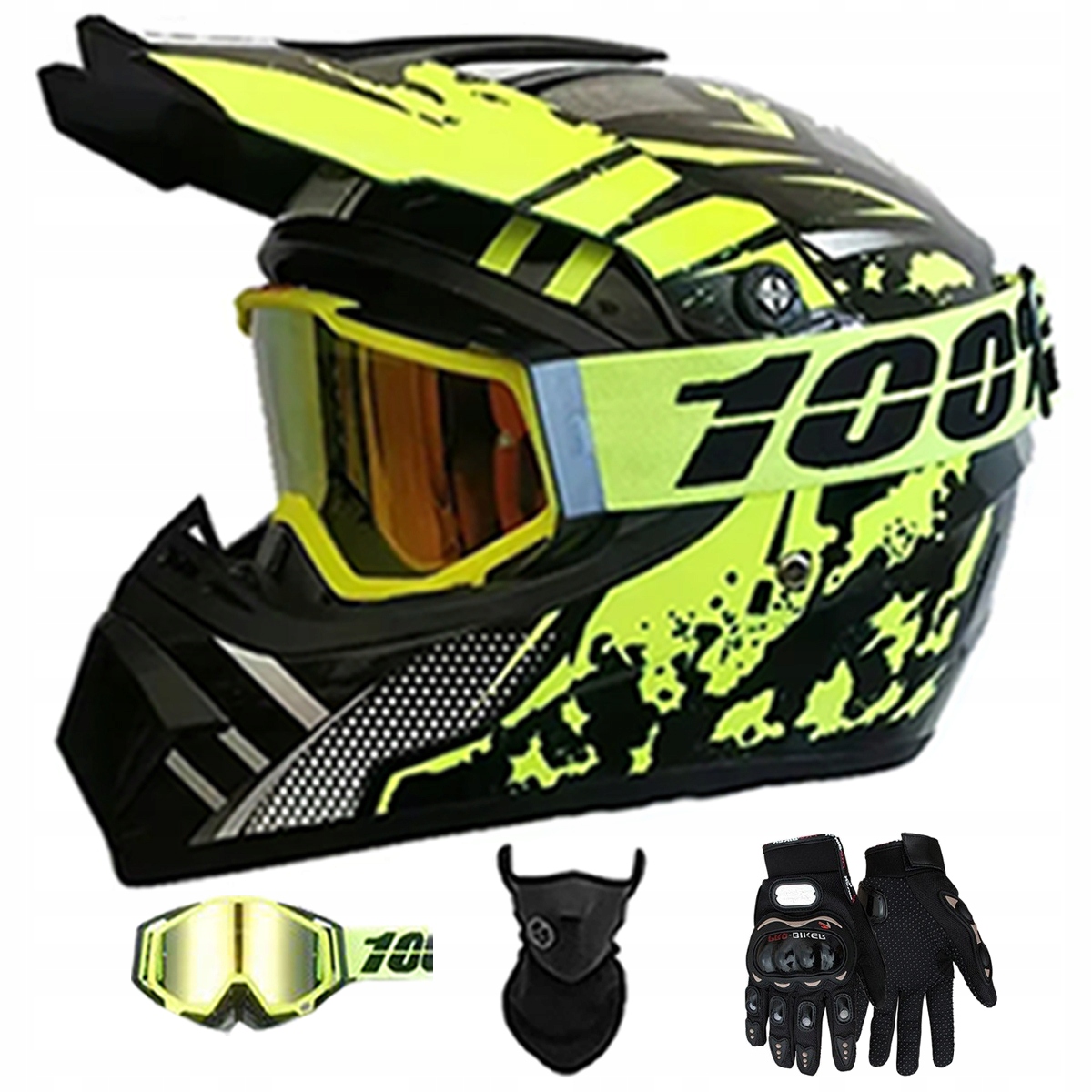 Motocyklová Přilba Lehká Enduro Quada Brýle Rukavice Maska XL