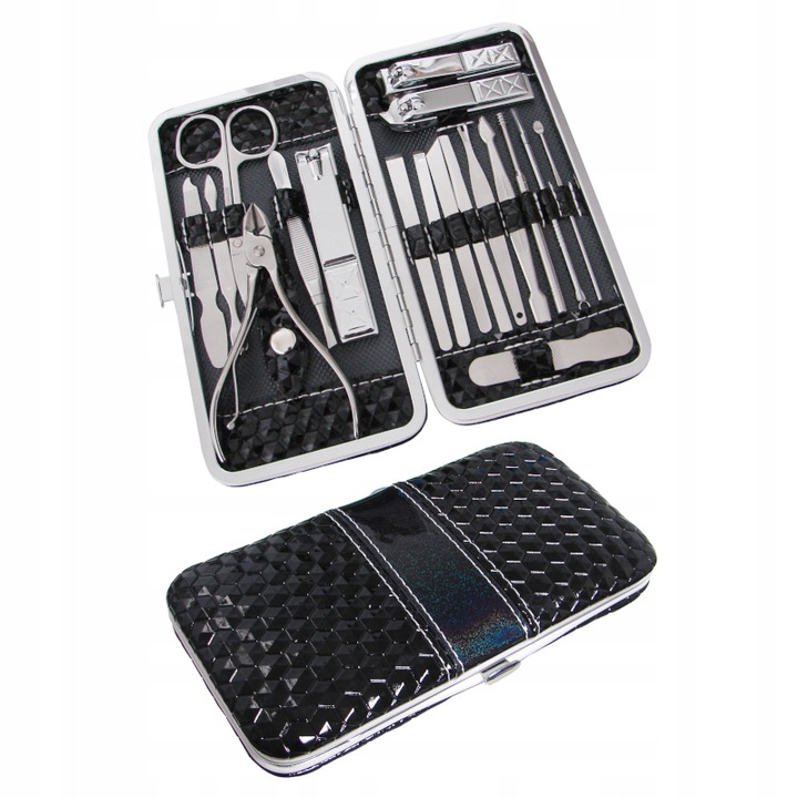 a.t.a DUŻY KOMPLET DO MANICURE PEDICURE W ETUI