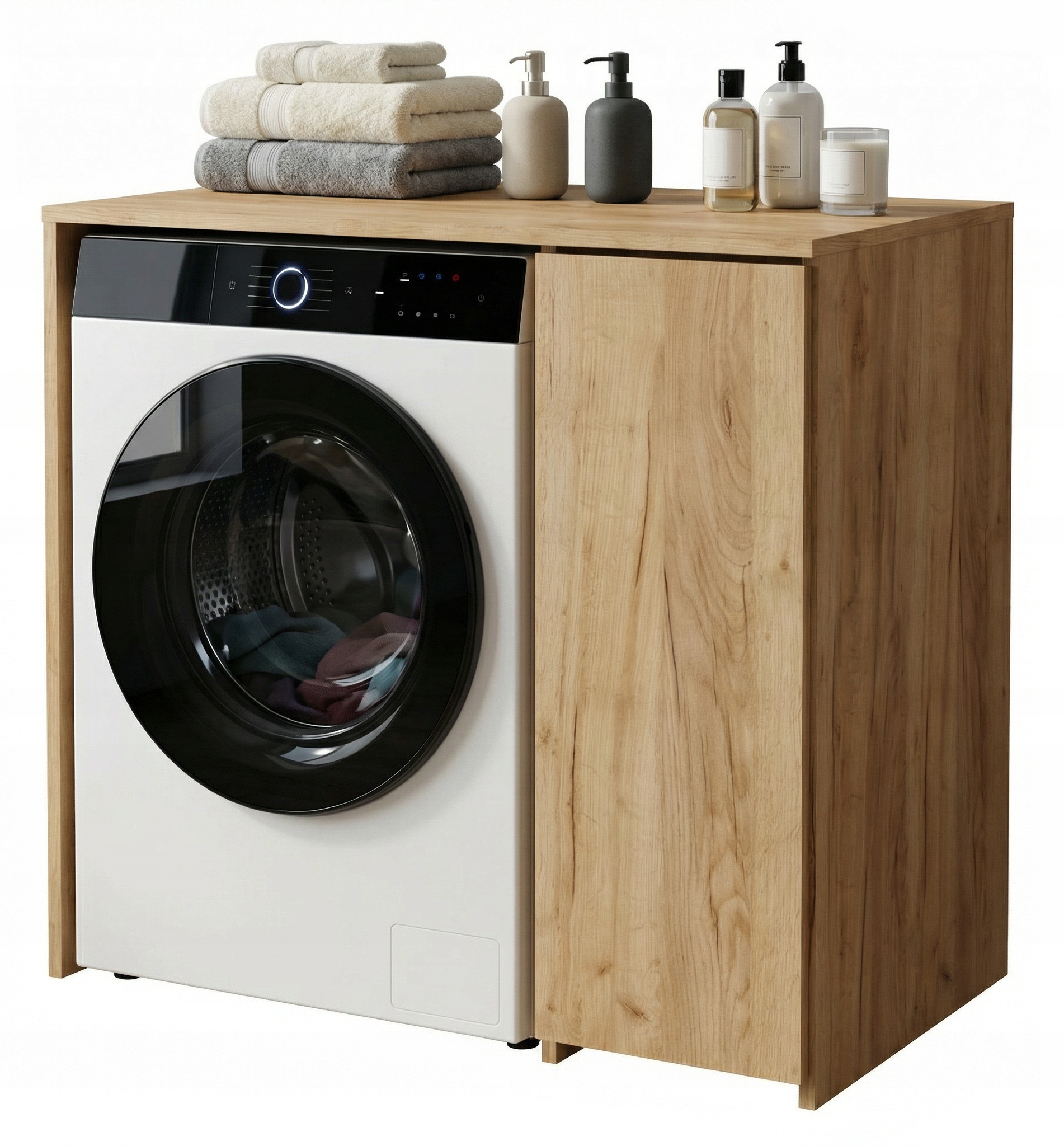 Skříňka na pračku do koupelny koupelnový regál vestavná pračka Dub Craft