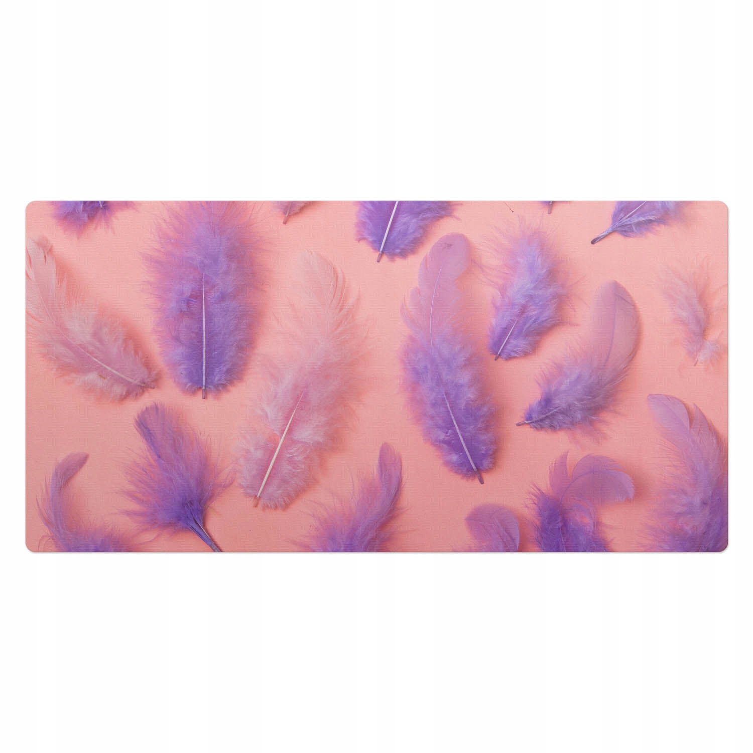 Protiskluzová podložka na psací stůl s grafikou Peří na jemném podkladu 100 x 50 cm