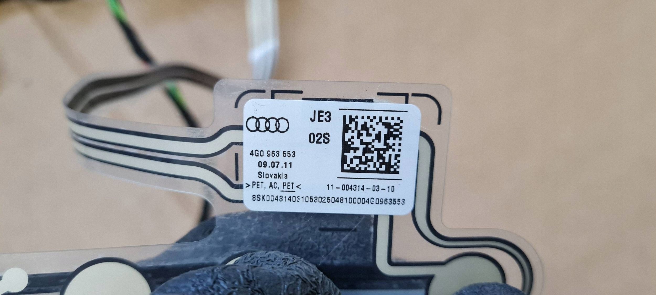 A7 4G bundle wiring sensor ZAJETOSCI seat front 4G0963553 A6 C7 4G
