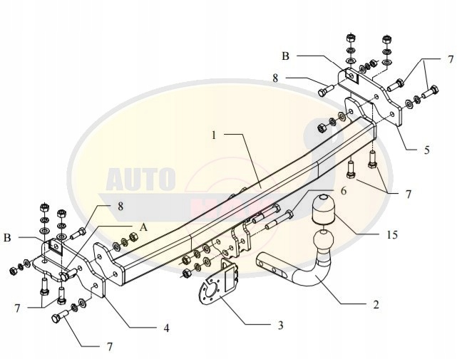 HAK HOLOWNICZY + 13 PIN COROLLA KOMBI 1992-1997 Producent Auto-hak