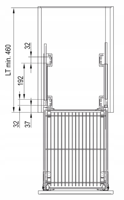 Kosz cargo 300 2P cichy domyk REJS Variant Multi Szerokość mebla 25 cm
