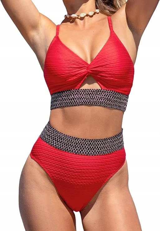Cupshe Červené bikiny s vysokým pasem