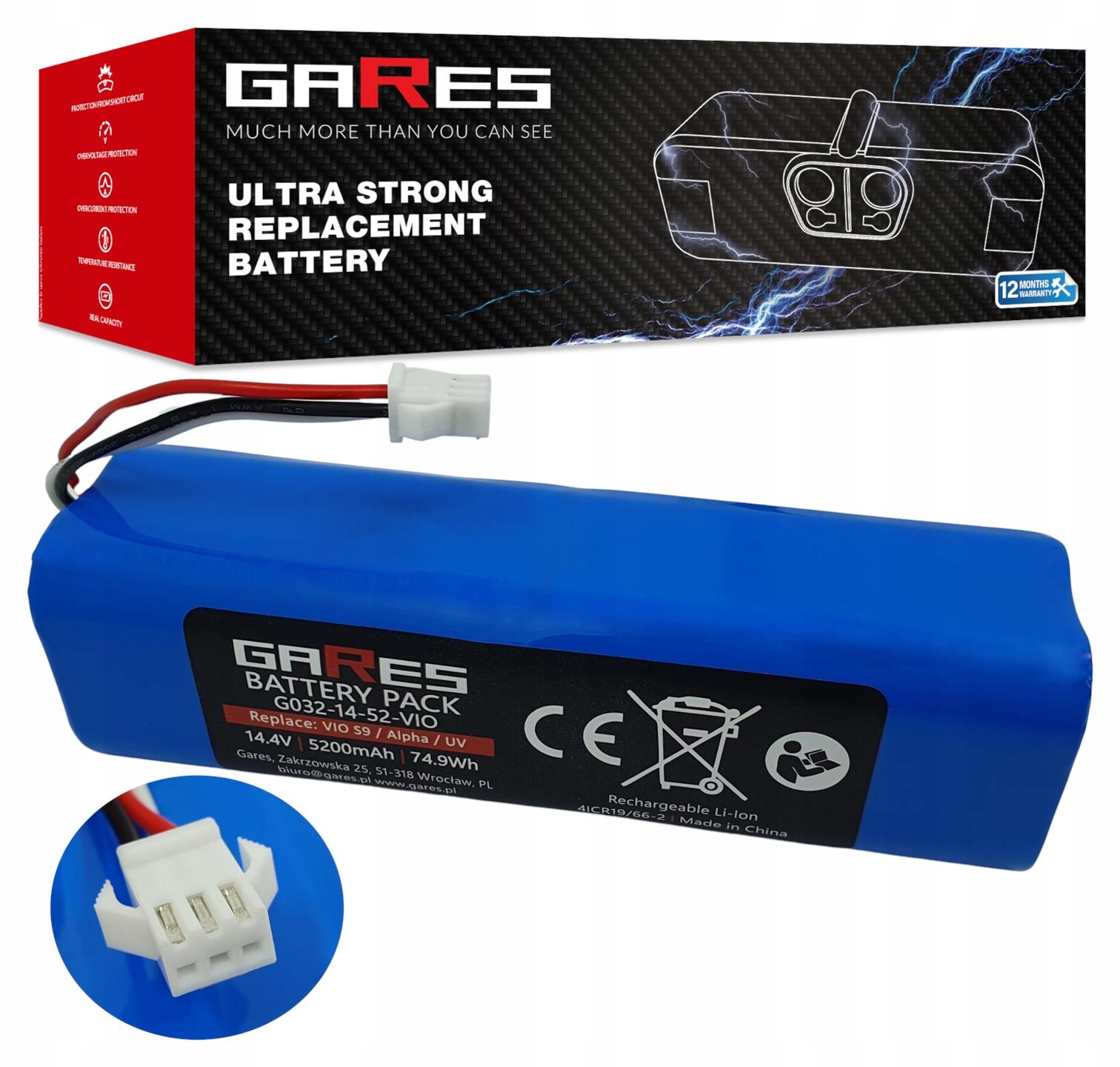 Akumulator Gares do Concept VR3210 VR3520 VR3120 VR3205 14,4V 5,2Ah