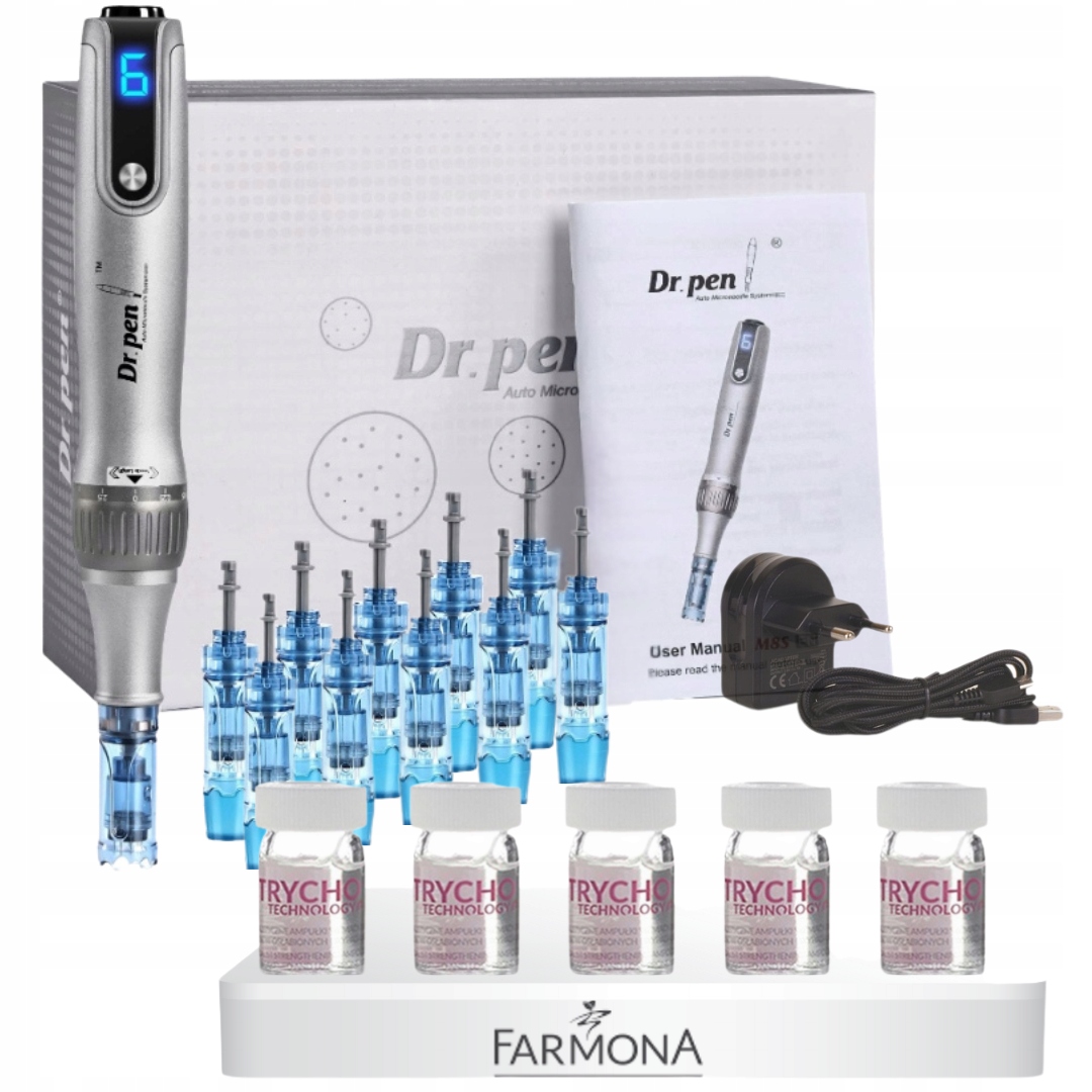 Dr Pen Derma Pen Ulitma M8S-W 10x kartridż 5x ampułki Farmona Trycho