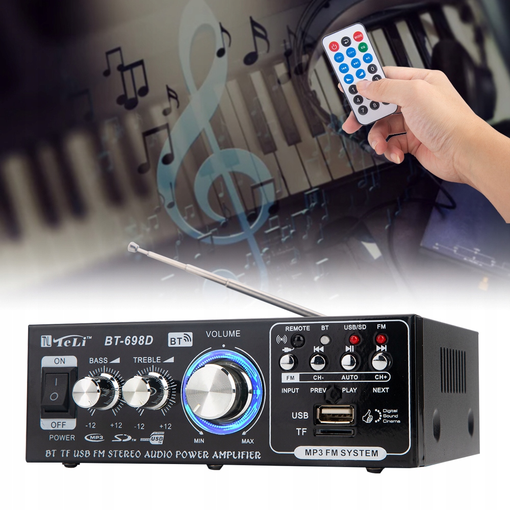 RECEIVER 360W BLUETOOTH USB STEREO AMPLIFIER FM TF Model WZMACNIACZ