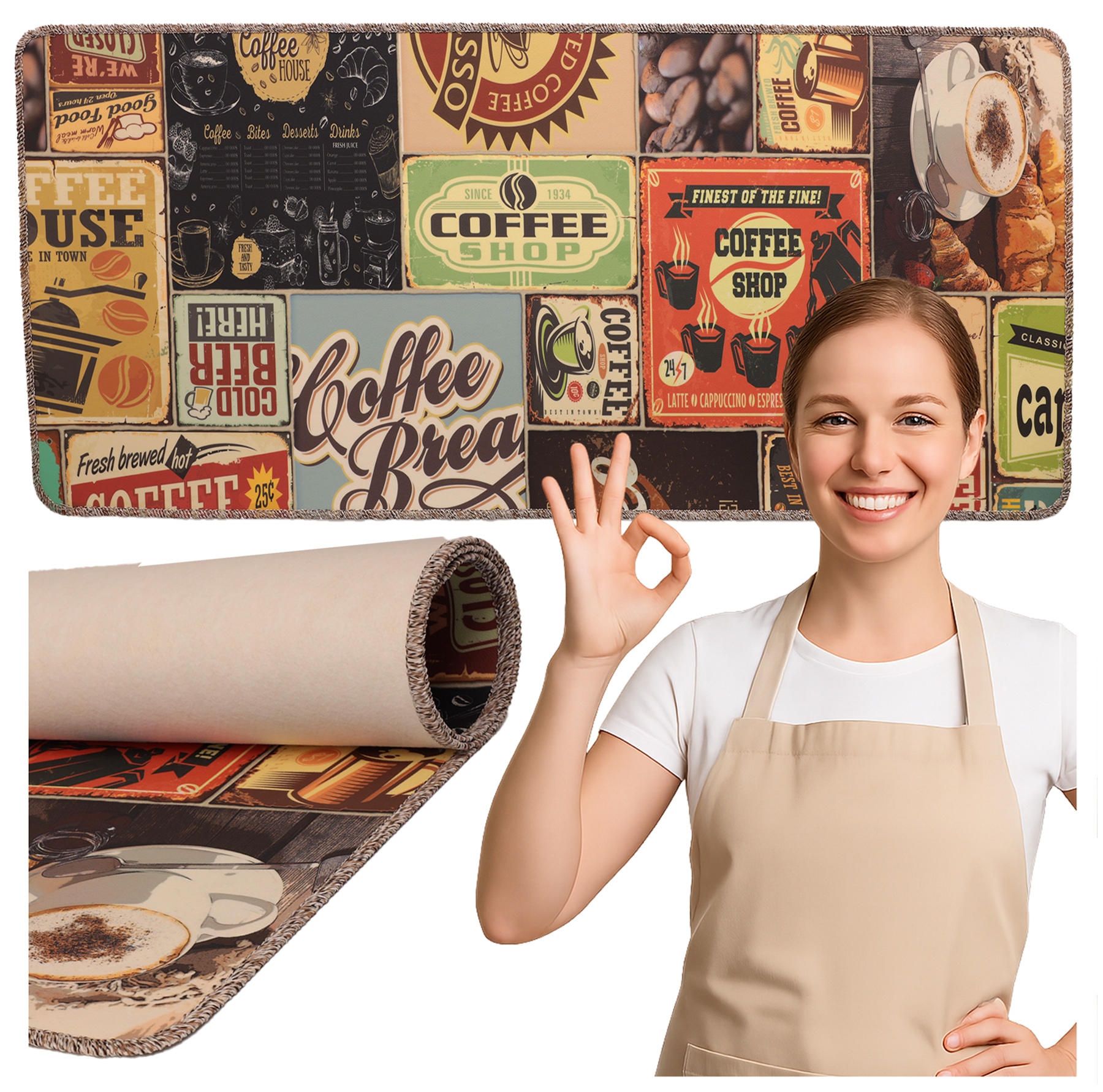 Běhoun vinylový do kuchyně vinylová podlahová rohož koberec voděodolný 90x160