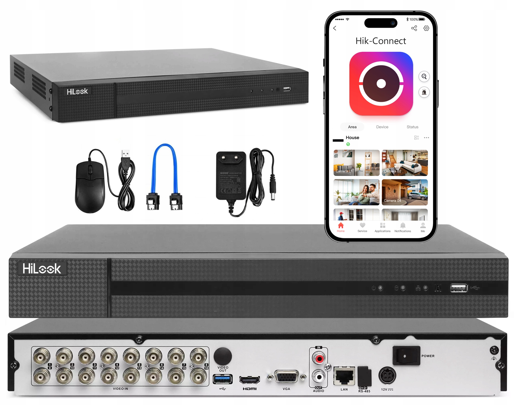 Analógový rekordér na 16 kamier pre 8MPx TurboHD Tvi CVI HiLook Hikvision