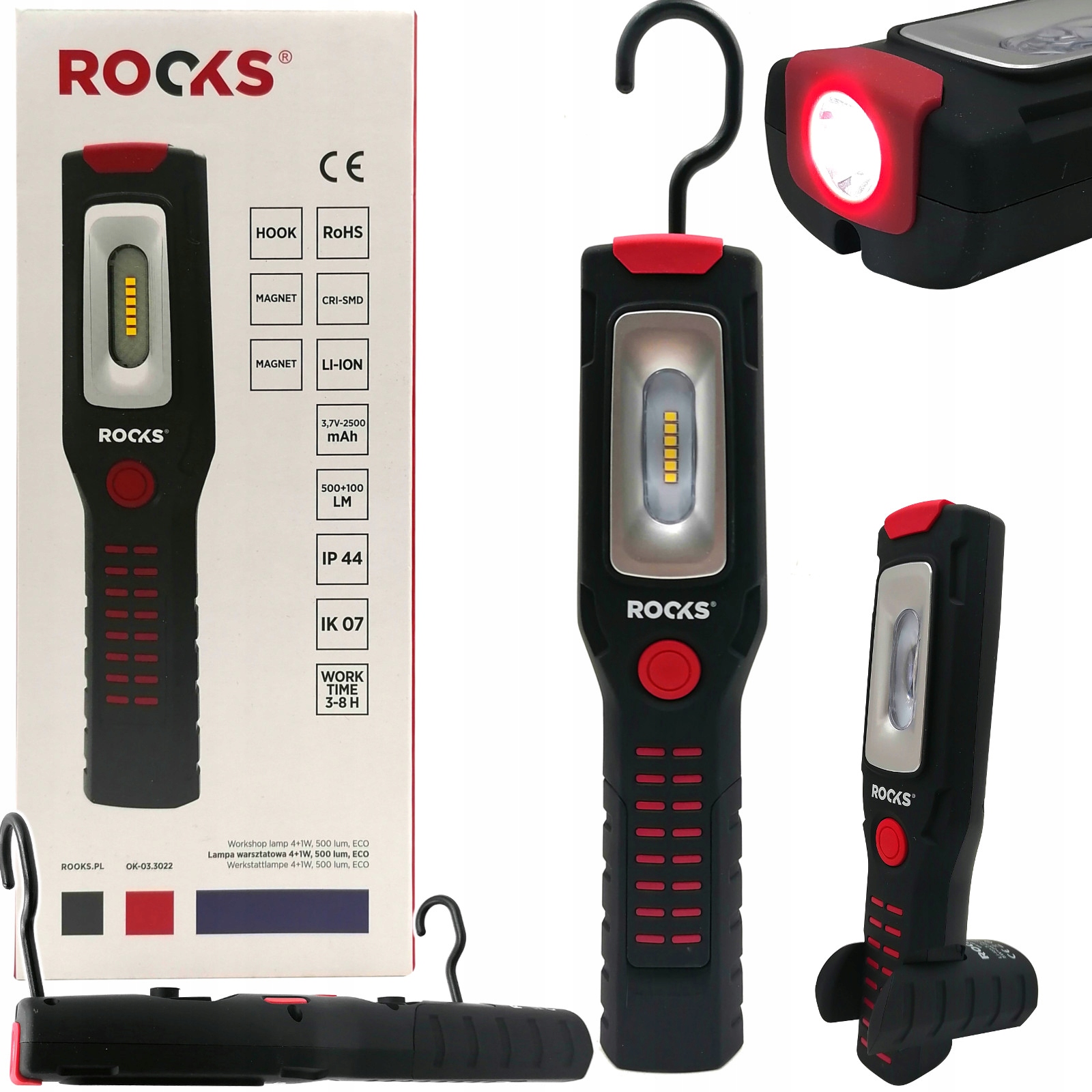 Светодиодный фонарик для мастерской 2X Магнит 2X крюк