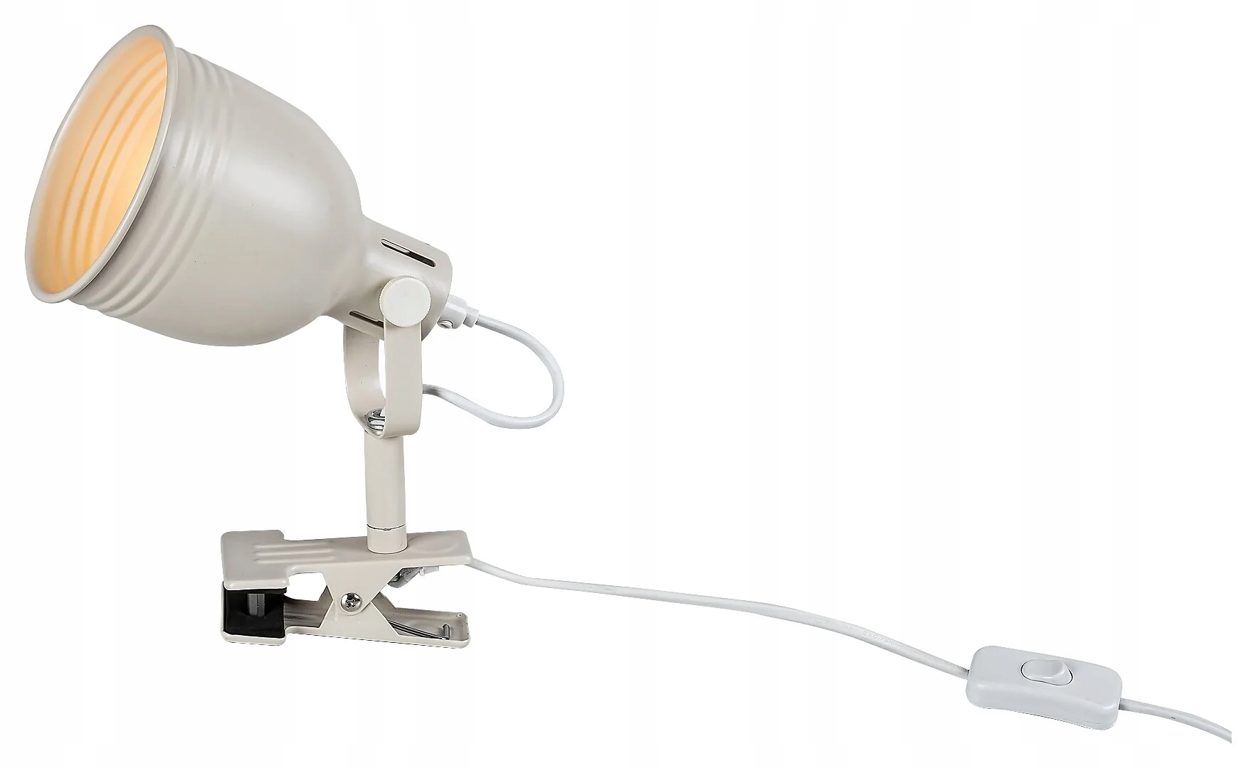Noční lampa s klipem, připínací, béžová, s industriálním vypínačem Rabalux