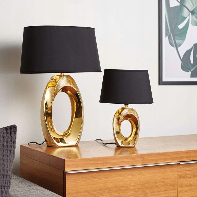 Čierna elegantná zlatá nočná lampa Taba Glamour