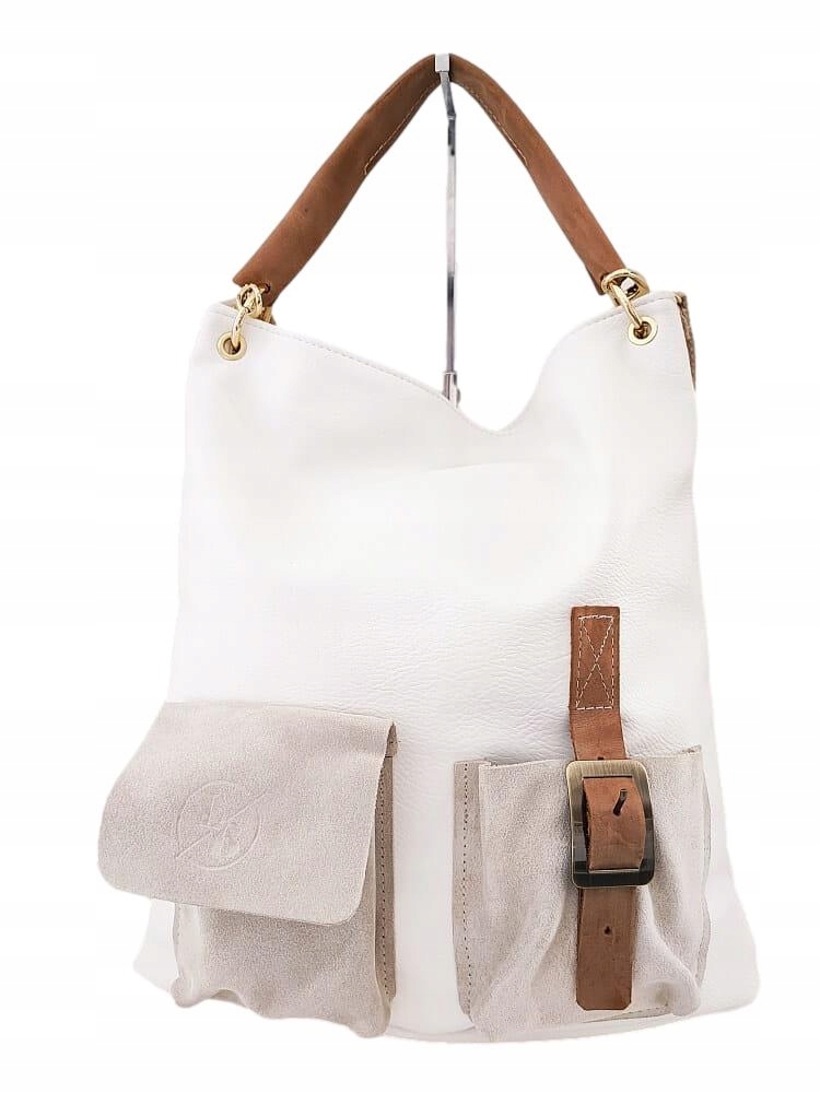 Laura Biaggi nákupní taška bílá s kapsami