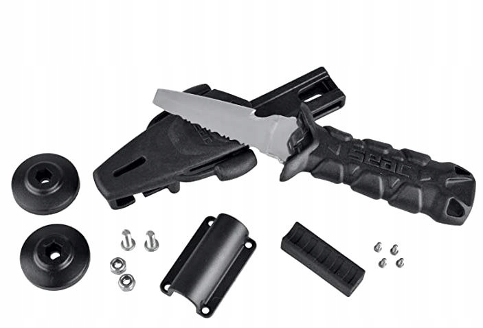 Nůž potápěčský Seac K-jack, upevnění na jacket a hadici inflátoru, nerezový