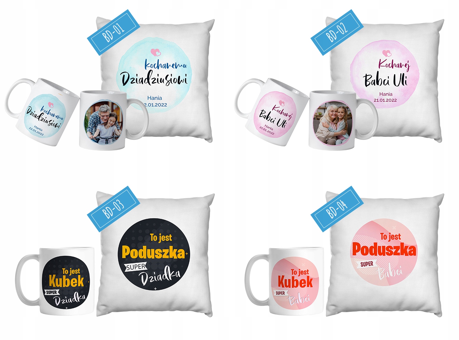 Poduszka i kubek ze zdjęciem dzień Babci i Dziadka EAN (GTIN) 5904204987356