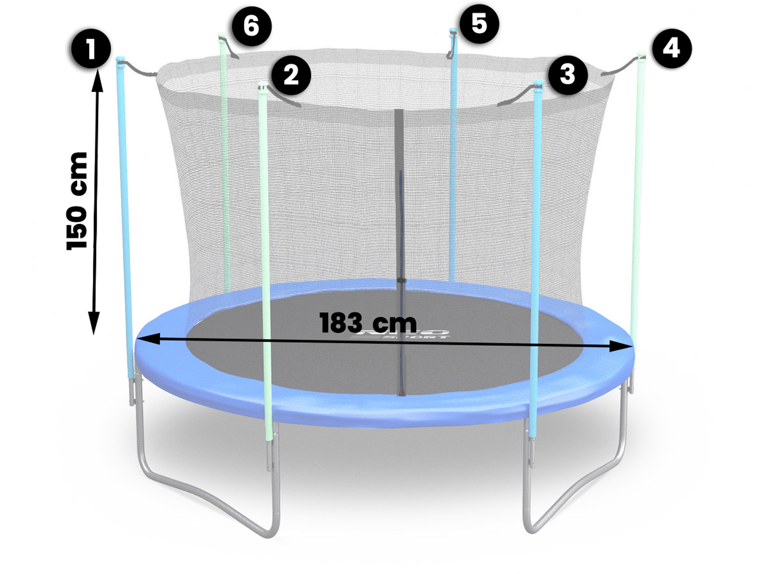 Siatka do trampoliny Neo-Sport 183-183 cm Marka Neo-Sport