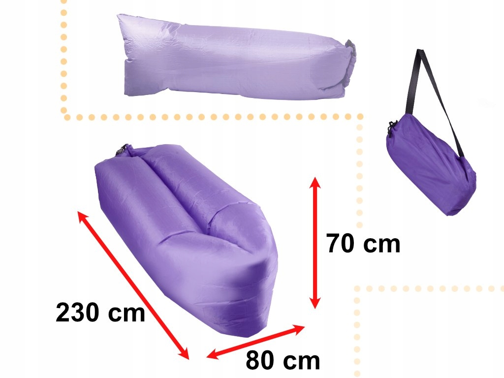 Lazy BAG SOFA łóżko leżak na powietrze fioletowy 2 Marka Ikonka